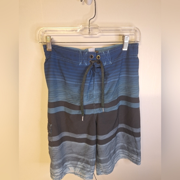 First Wave Swim Trunks Blue Stripes Size 14/16 - Picture 2 of 3